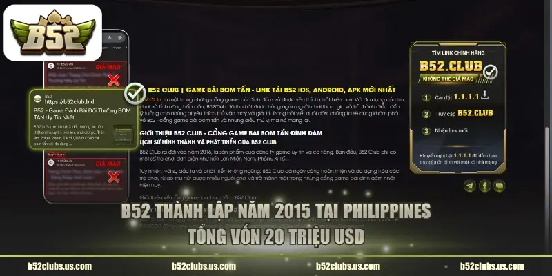 b52 thanh lap nam 2015 tai philippines tong von 20 trieu usd